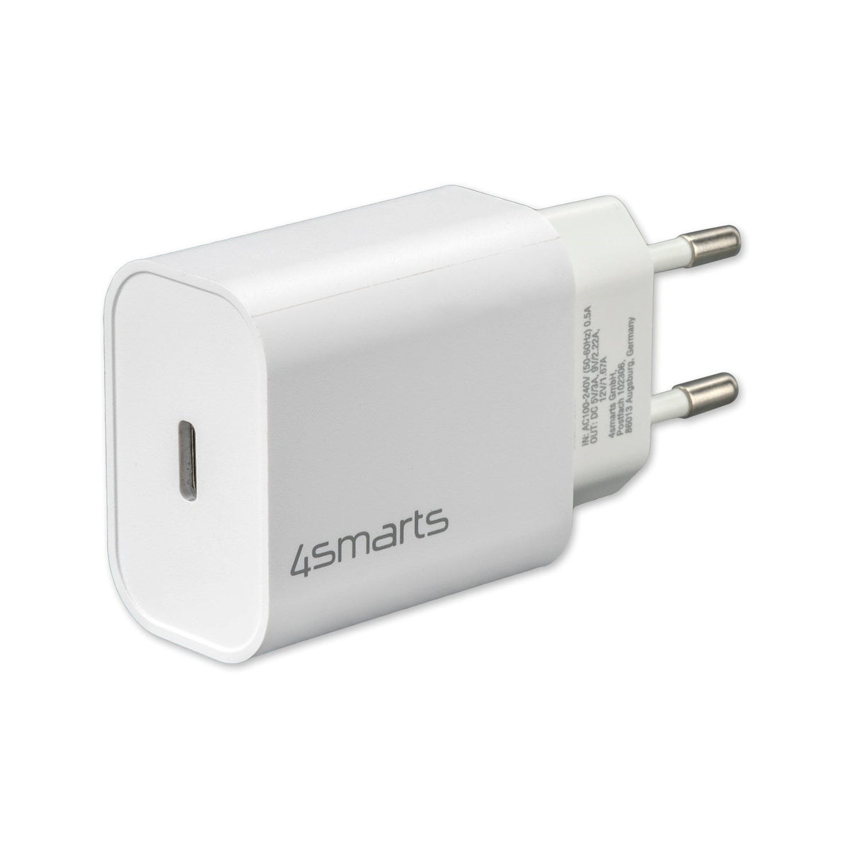 4Smarts VoltPlug PD 20W Väggladdare med USB-C - Vit