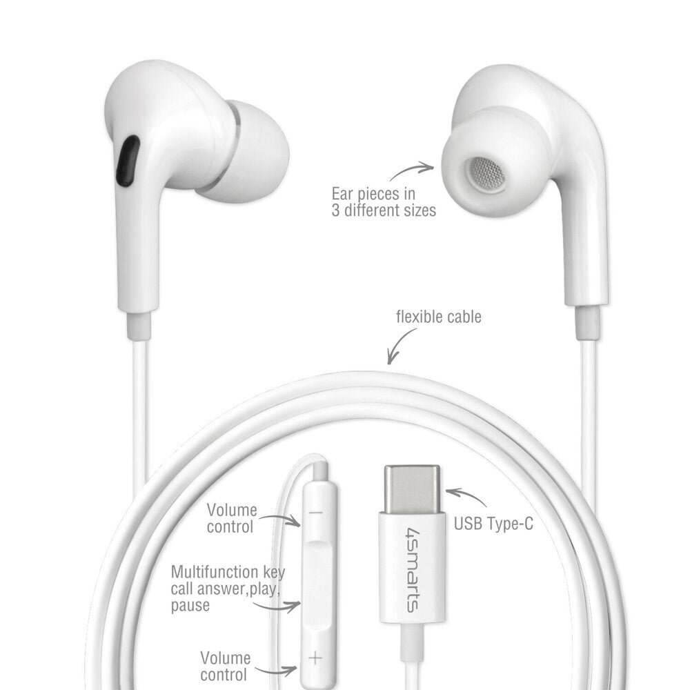 4smarts Melody Digital Basic Hörlurar med USB-C Kabel - Vit