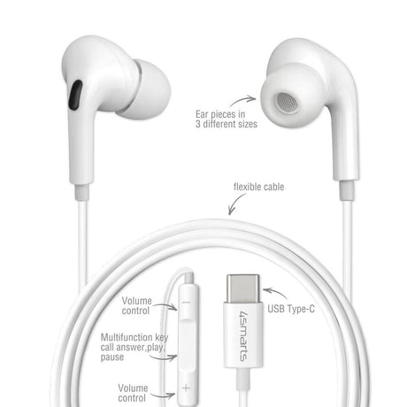 4smarts Melody Digital Basic Hörlurar med USB-C Kabel - Vit