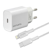 4Smarts VoltPlug PD 20W USB-C Väggladdare med Lightning-kabel - Vit