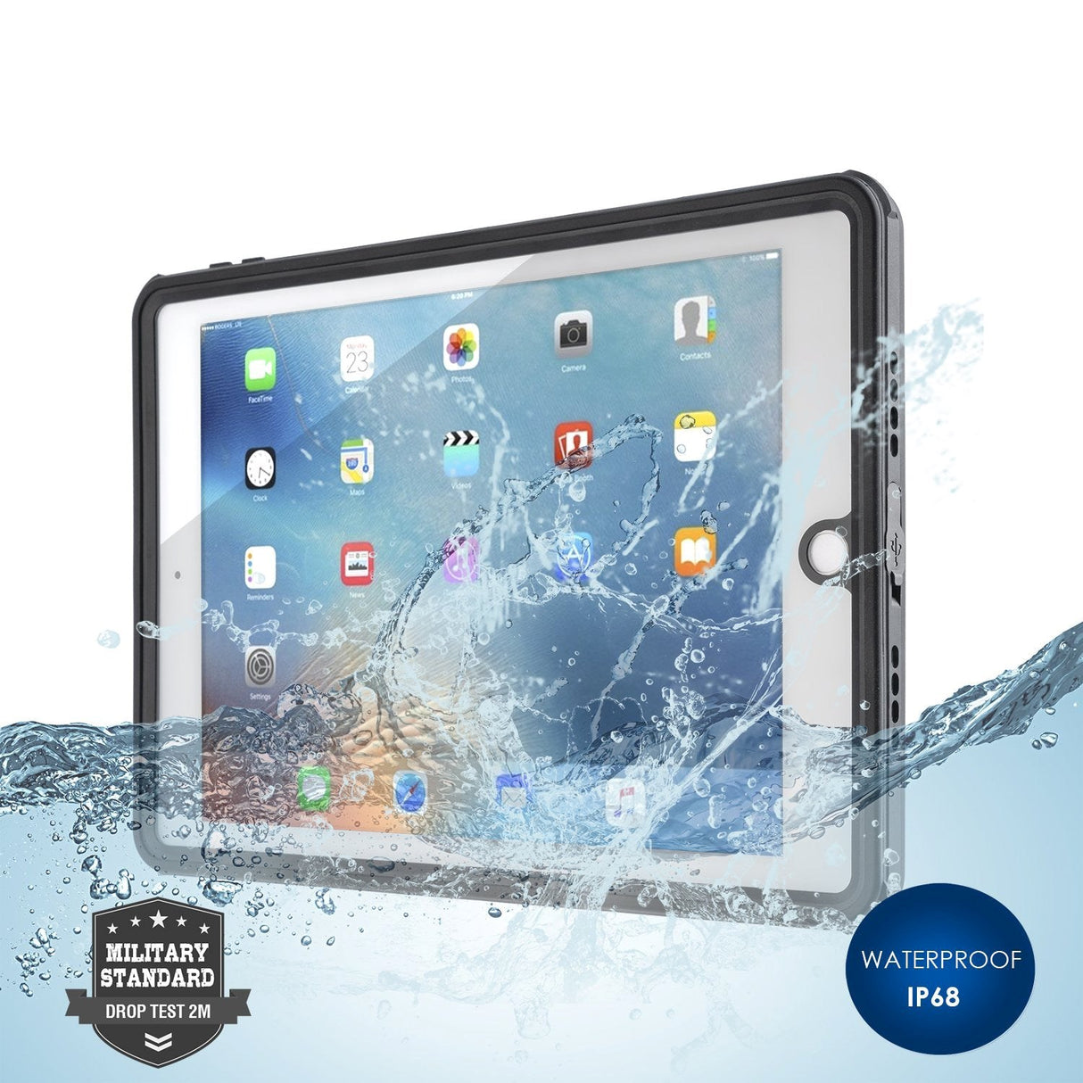 iPad 9.7" (2018 / 2017) 4Smarts Rugged Waterproof Case Stark - Vattentätt Skal - Svart