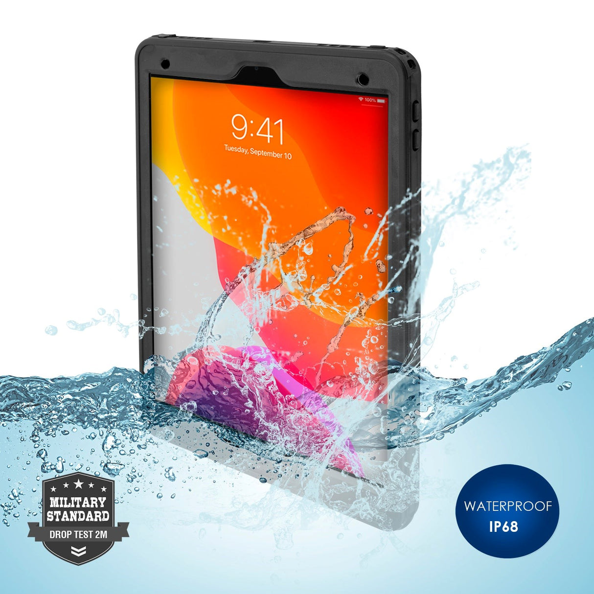 iPad 10.2" (2021 / 2020 / 2019) 4Smarts Rugged Waterproof Case STARK - Vattentätt Skal - Svart