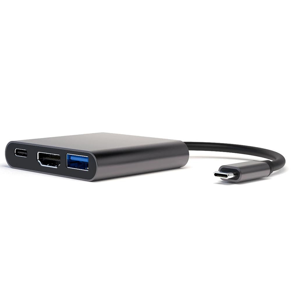 4Smarts 3-i-1 nav USB-C till USB-A, USB-C & HDMI-Space Grey