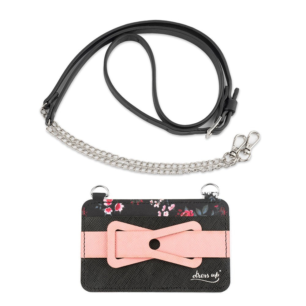 4Smarts Dressup Phone Holder m. Strap & Card Holder - Floral Pink