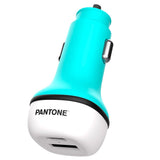 Pantone Billaddare PD 20W med USB-C & USB-A - Turkos