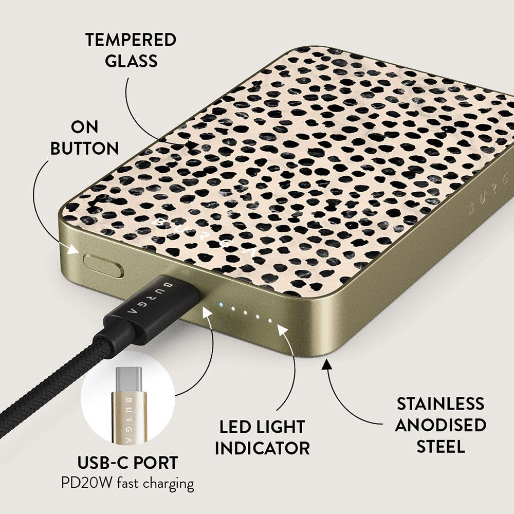 Burga 20W MagSafe Powerbank med Trådlös Laddning och USB-C Port - Almond Latte