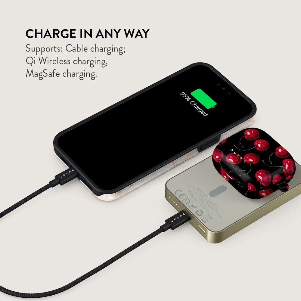 Burga 20W MagSafe Powerbank med Trådlös Laddning och USB-C Port - Cherrybomb