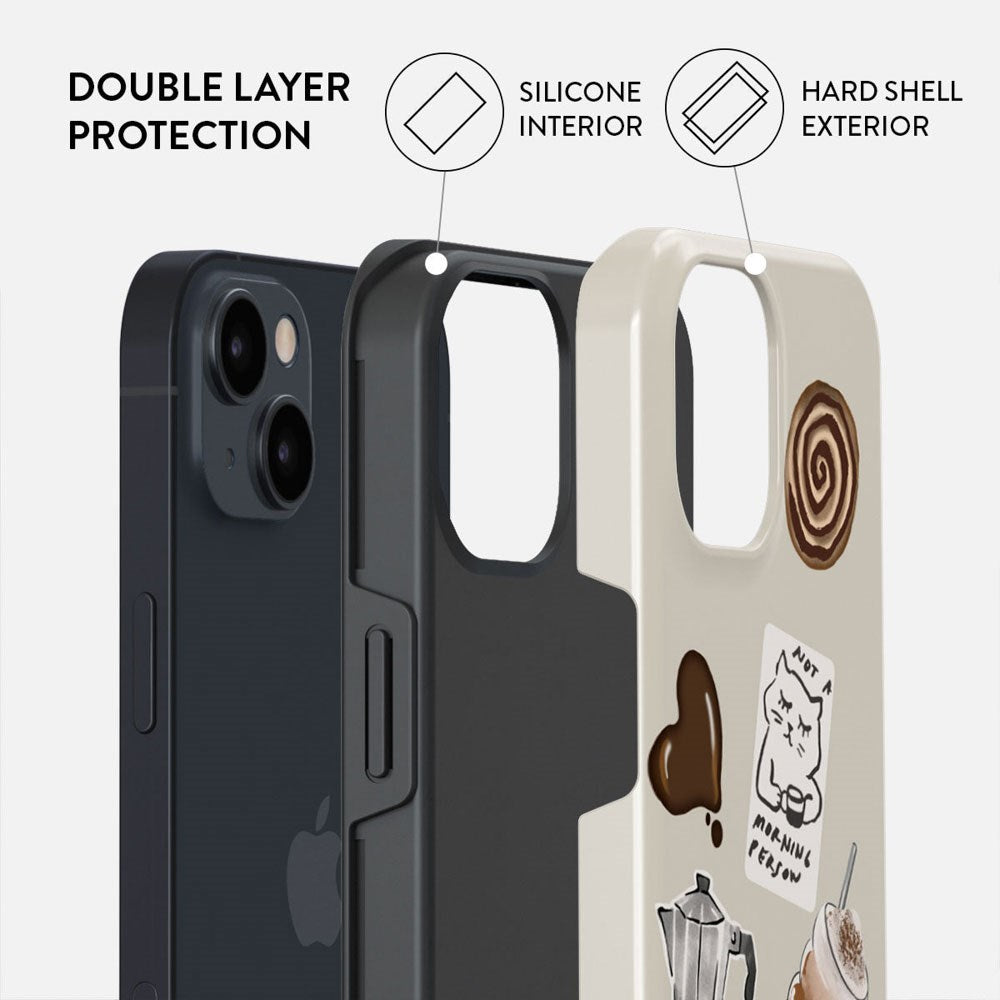 iPhone 15 Burga Tough Fashion Skal - Oat Milk Please