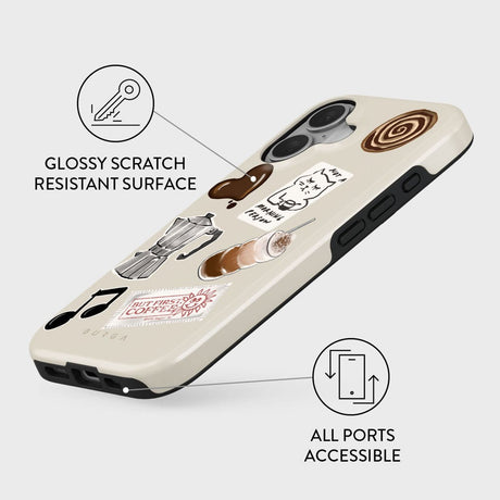 iPhone 16 Burga Tough Fashion Skal - Oat Milk Please