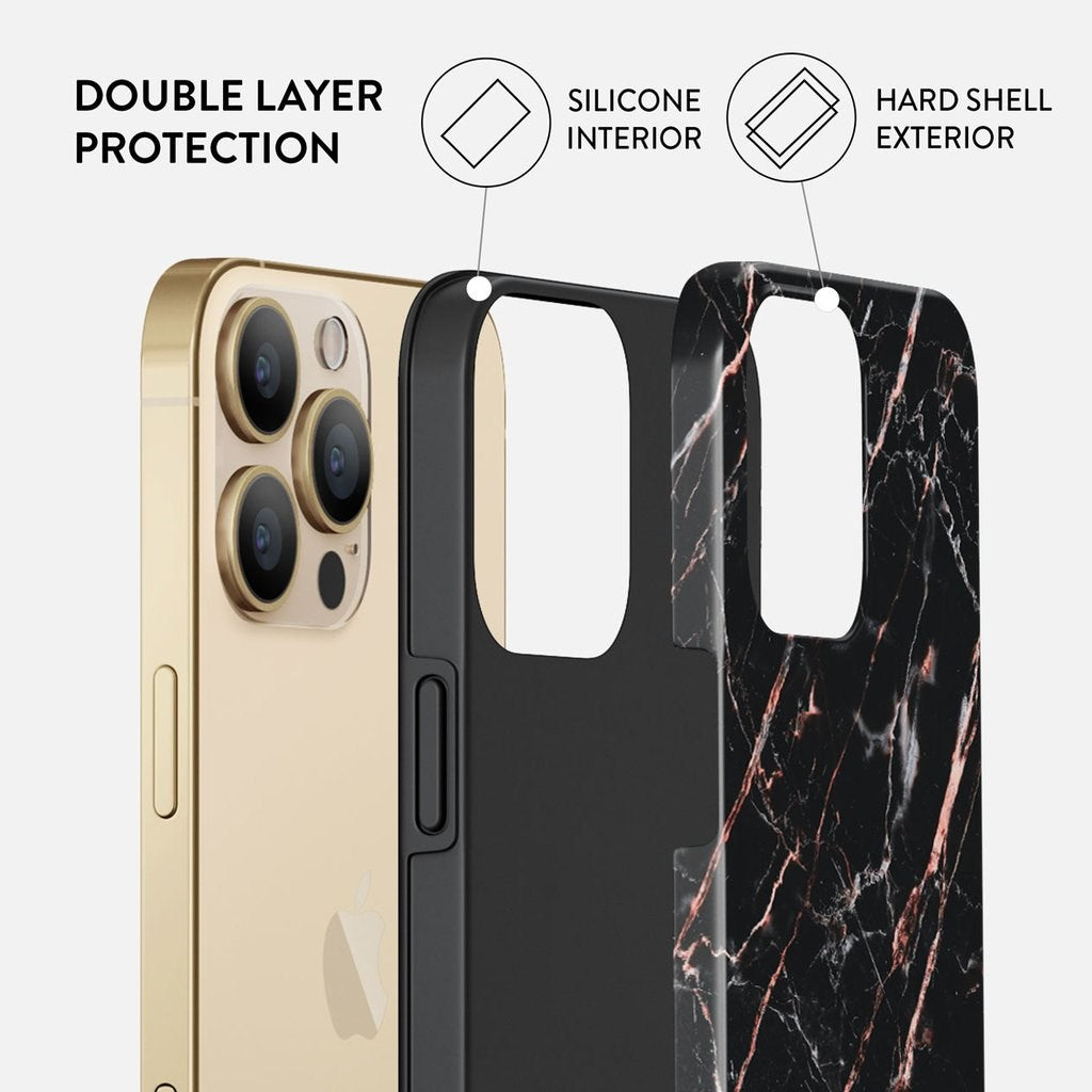 iPhone 13 Pro Burga Tough Fashion Skal - Rose Gold Marble