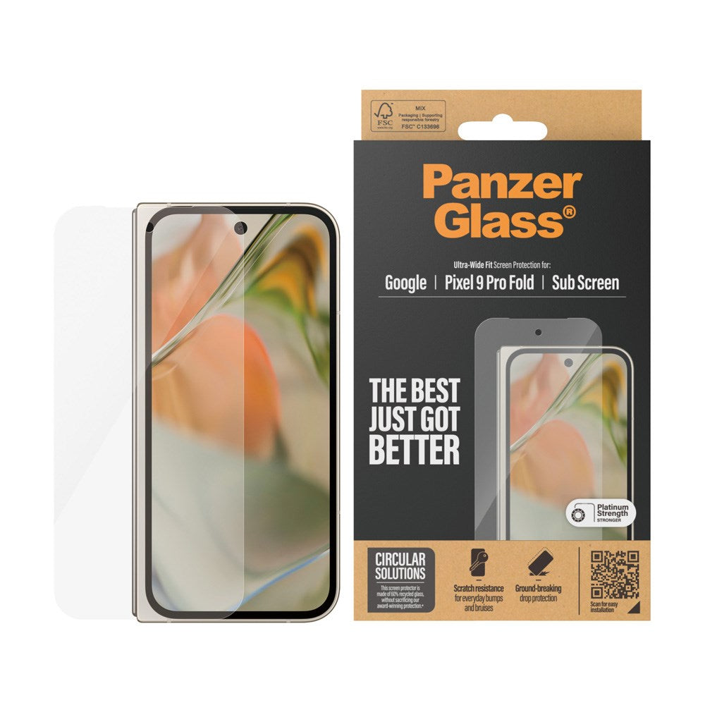 PanzerGlass Google Pixel 9 Pro Fold Ultra-Wide Fit Skärmskyddsglas - Genomskinlig