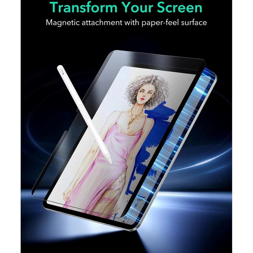 ESR iPad Pro 13" (2024) Magnetisk Paper Feel Screen Skärmskydd - Matt / Genomskinlig