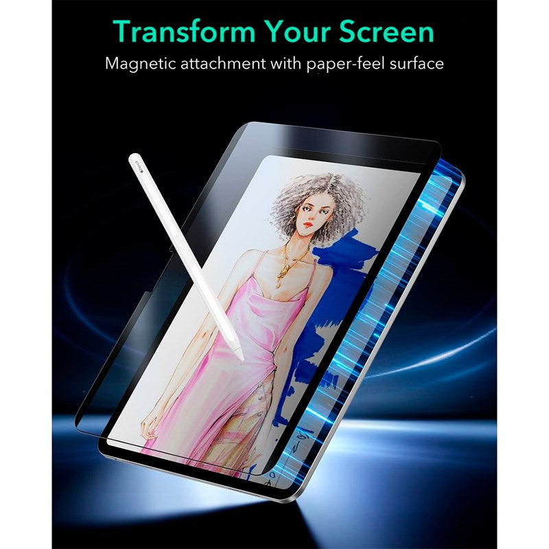 ESR iPad Pro 11" (2024) Magnetisk Paper Feel Screen Skärmskydd - Matt / Genomskinlig