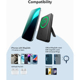 ESR Qi2 MagSlim PowerBank m. Kickstand - 15W / 5000 mAh - MagSafe Kompatibel - Svart