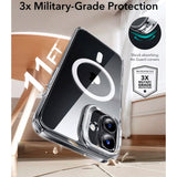 ESR iPhone 16 Classic Hybrid Skal m. Kickstand - MagSafe Kompatibel - Genomskinlig