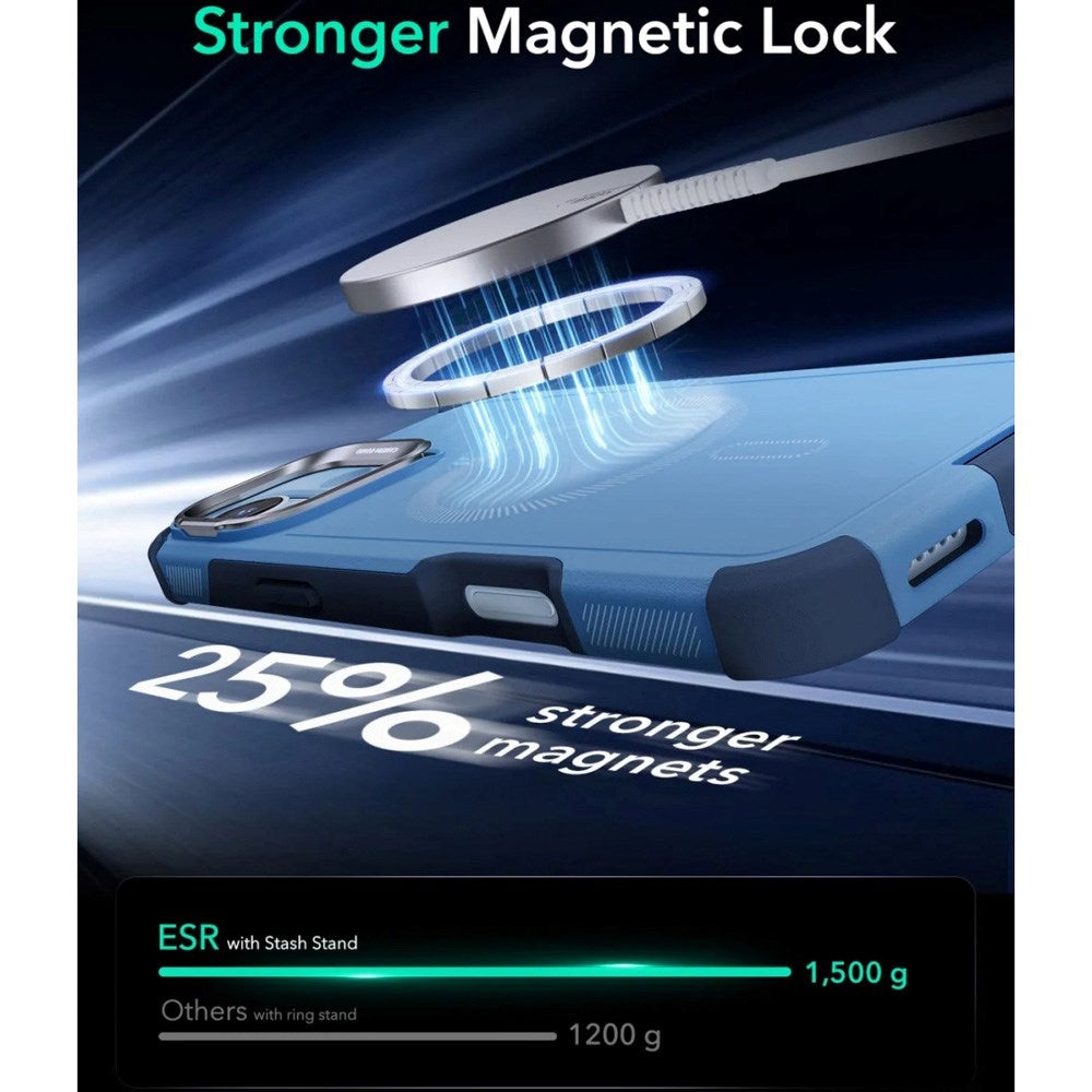ESR iPhone 16 Cyber Armor Skal med Kickstand - MagSafe Kompatibel - Blå