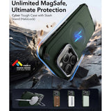 ESR iPhone 16 Pro Cyber Armor Skal med Kickstand - MagSafe Kompatibel - Grön