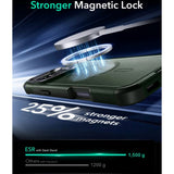 ESR iPhone 16 Pro Cyber Armor Skal med Kickstand - MagSafe Kompatibel - Grön