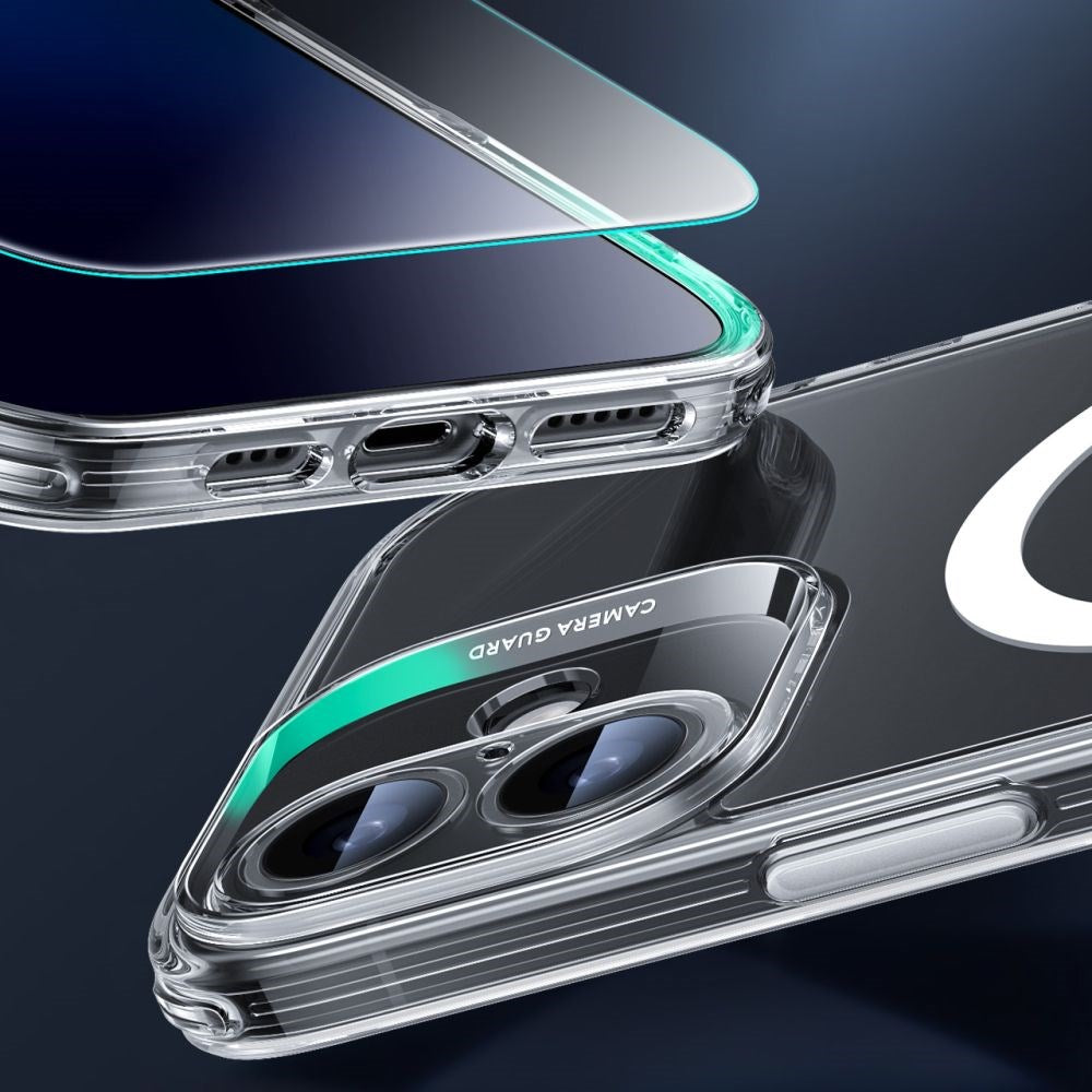 iPhone 16 ESR Classic Pro Set HaloLock m. Bakside Skal & Skärmskyddsglas – MagSafe Kompatibel – Genomskinlig