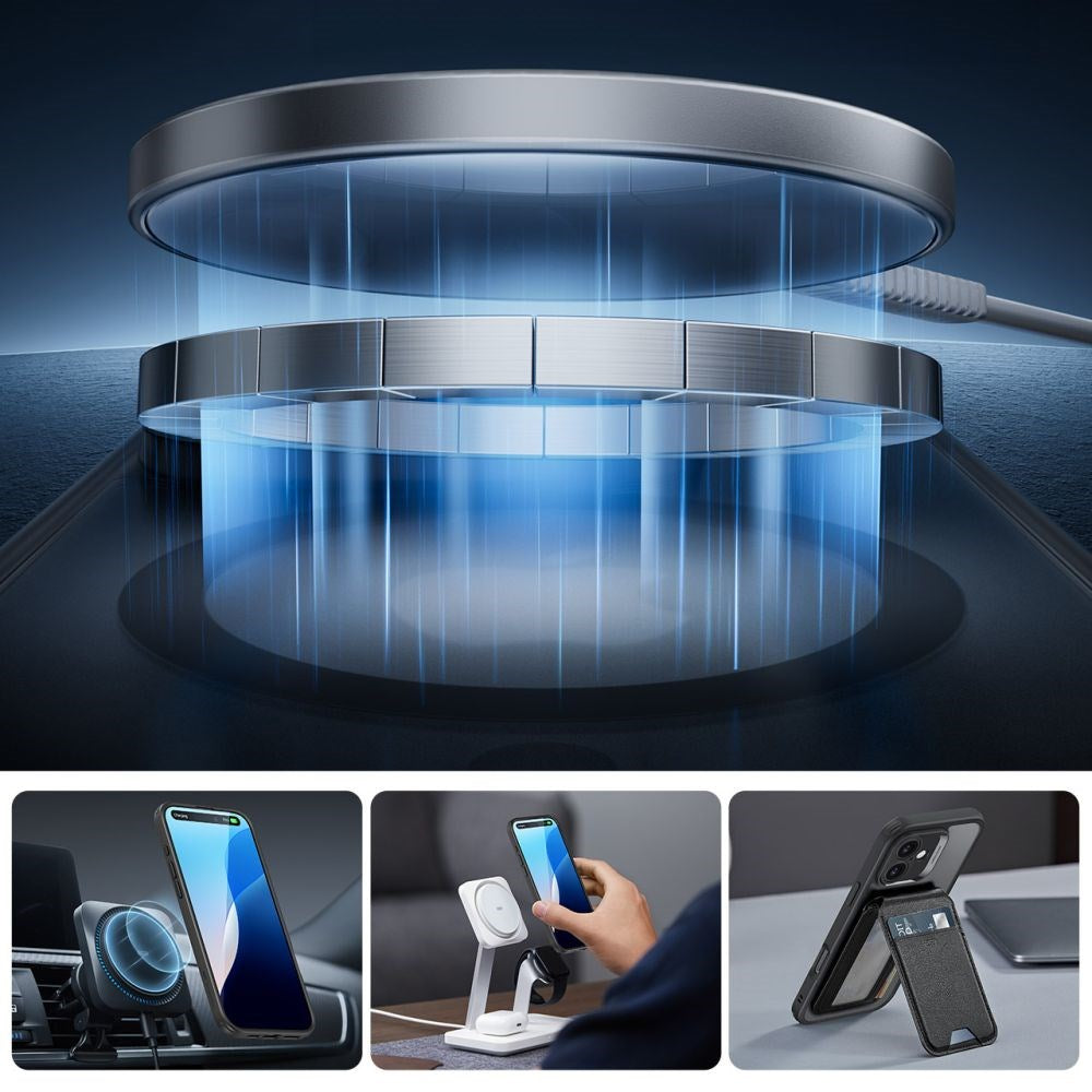 iPhone 16 ESR Classic Pro Set HaloLock m. Bakside Skal & Skärmskyddsglas – MagSafe Kompatibel – Matt Svart