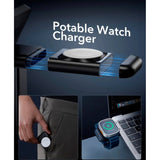 ESR 3-i-1 Qi2 Trådlös Laddare med Löstagbar Apple Watch Laddare - MagSafe Kompatibel - Svart