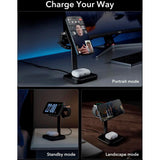 ESR 3-i-1 Qi2 Trådlös Laddare med Löstagbar Apple Watch Laddare - MagSafe Kompatibel - Svart