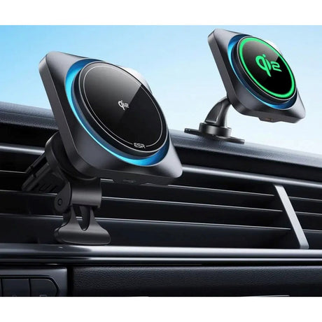 ESR Biltelefonhållare med CryoBoost Trådlös Laddning - Luftventil & Instrumentbräda - MagSafe Kompatibel - Svart