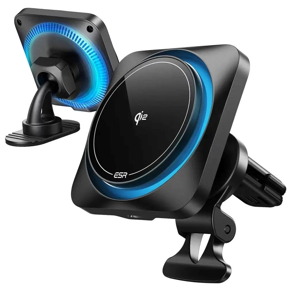 ESR Biltelefonhållare med CryoBoost Trådlös Laddning - Luftventil & Instrumentbräda - MagSafe Kompatibel - Svart