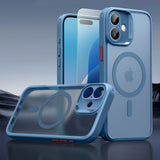 iPhone 16 ESR Classic Pro Set HaloLock m. Bakside Skal & Skärmskyddsglas – MagSafe Kompatibel – Matt Blå