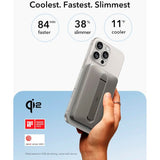 ESR Qi2 MagSlim PowerBank m. Kickstand - 15W / 5000 mAh - MagSafe Kompatibel - Titanium