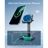 ESR 3-i-1 Qi2 Trådlös Laddare med CryoBoost & Löstagbar Apple Watch Laddare - MagSafe Kompatibel - Svart