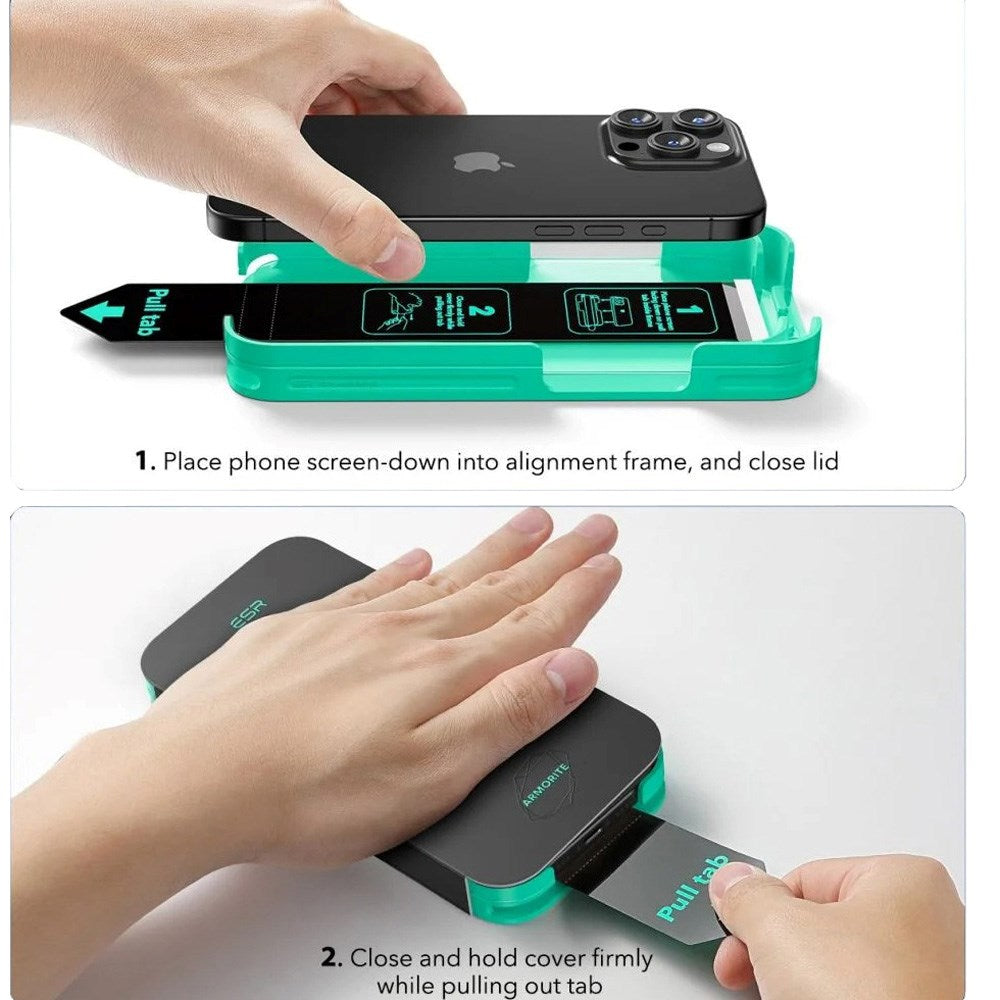 ESR iPhone 16 Armorite Skärmskydd Härdat glas med Monteringslåda - Genomskinlig