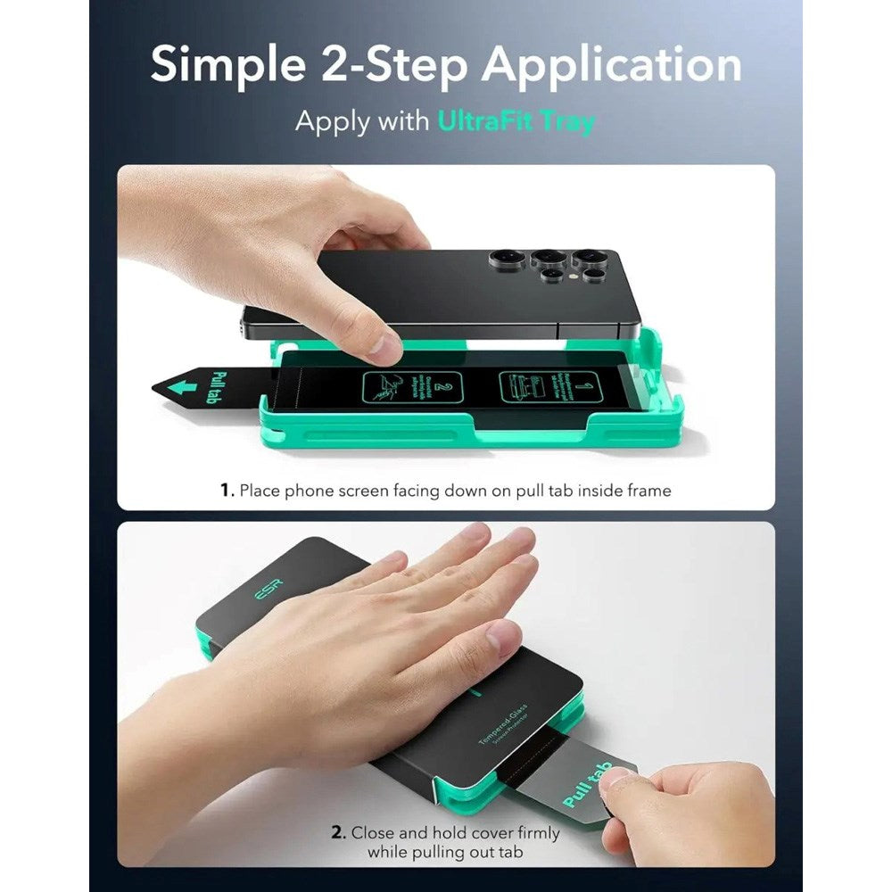 Samsung Galaxy S25 Ultra ESR Privacy Skärmskydd Härdat Glas med Monteringslåda - Genomskinlig