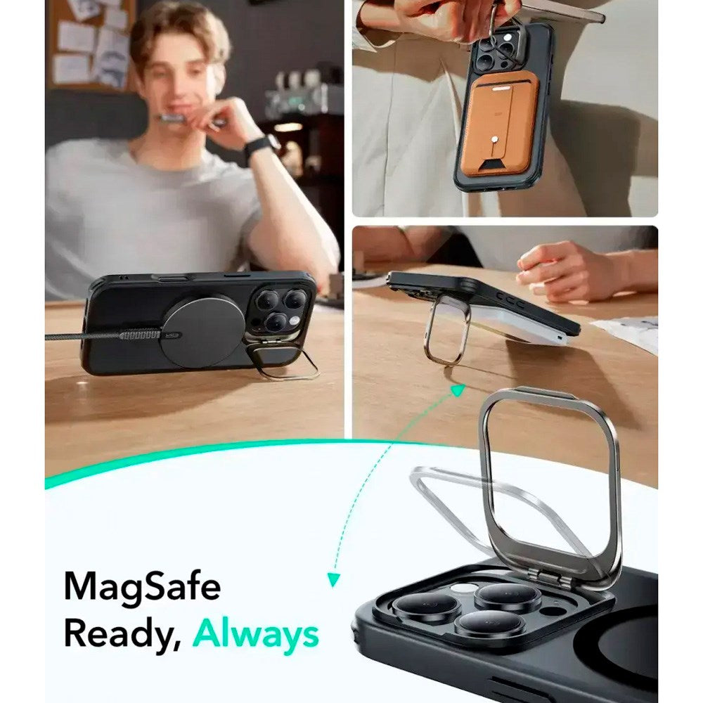 ESR iPhone 16 Pro Max Classic Hybrid Skal m. Kickstand - MagSafe Kompatibel - Matt Svart