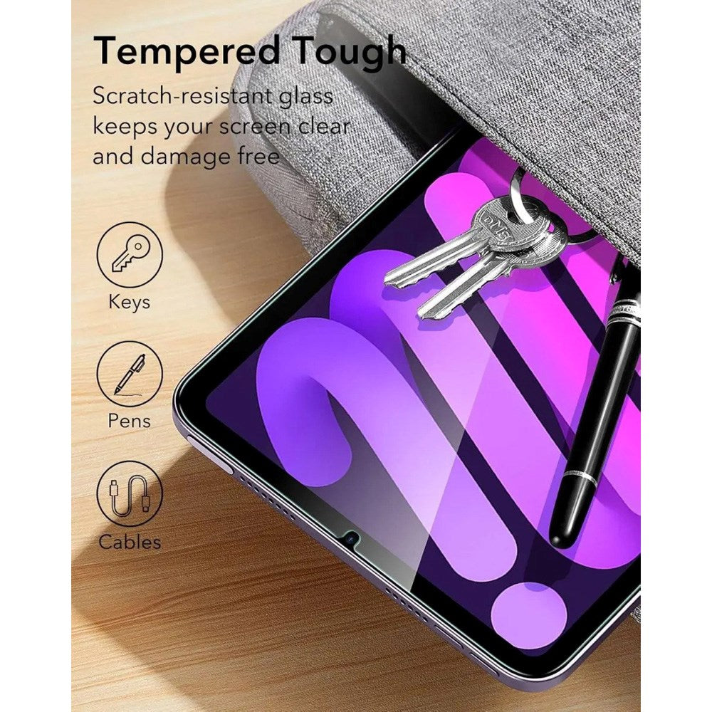 iPad Mini (2024/2021) ESR Härdat Skärmskydd med Monteringsram - 2 st. - Genomskinlig