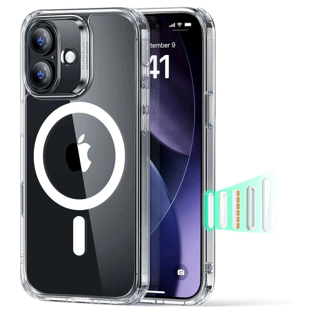 ESR iPhone 17 Classic Hybrid Skal med Kamerakontrollknapp - MagSafe Kompatibel - Gennomskinlig