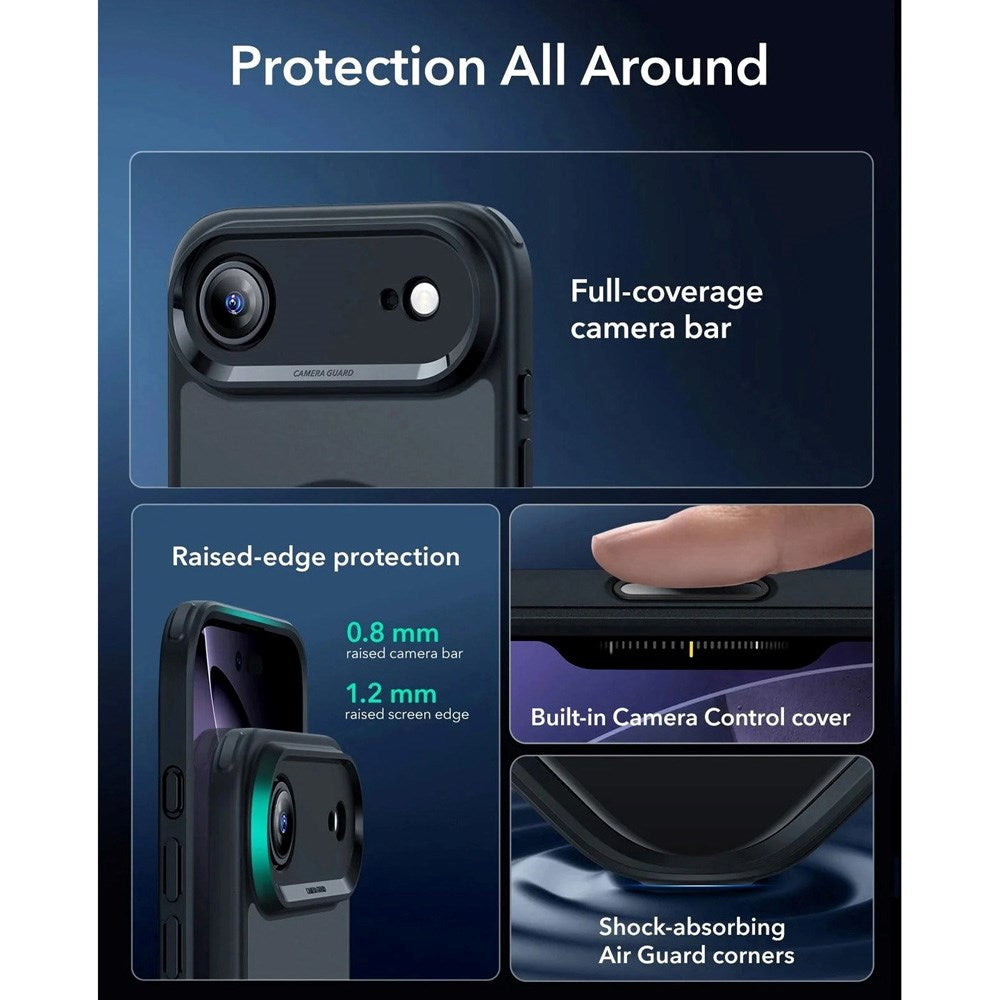 ESR iPhone Air Classic Hybrid Skal med Kamerakontrollknapp - MagSafe Kompatibel - Matt Svart