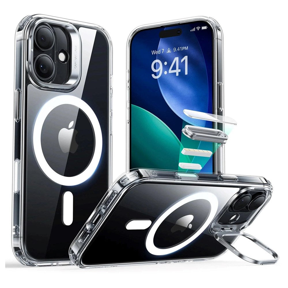 ESR iPhone 17 Classic Hybrid Stash Case med Kickstand - MagSafe Kompatibel - Genomskinlig