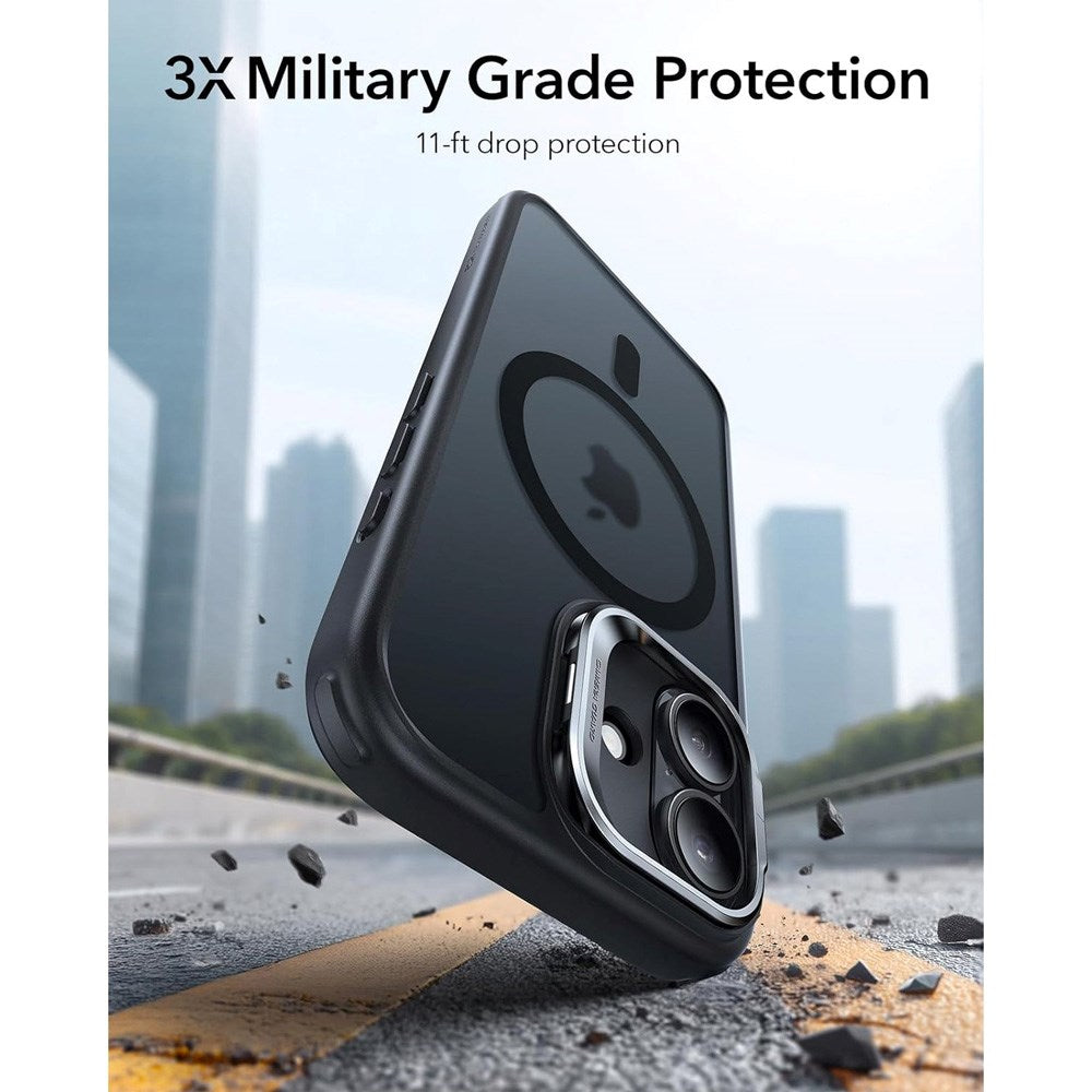 ESR iPhone 17 Classic Hybrid Stash Case med Kickstand - MagSafe Kompatibel - Matt Svart