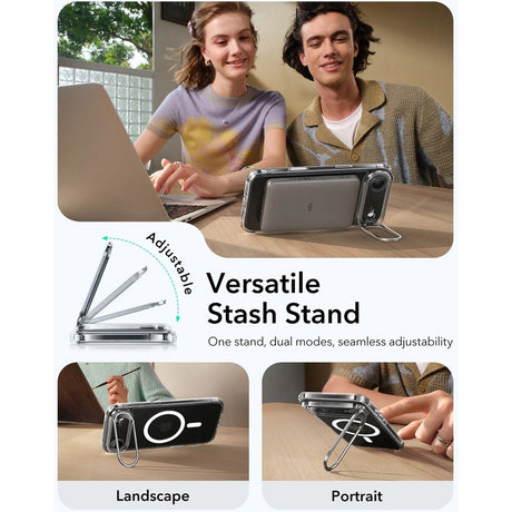 ESR iPhone Air Classic Hybrid Stash Case med Kickstand - MagSafe Kompatibel - Genomskinlig