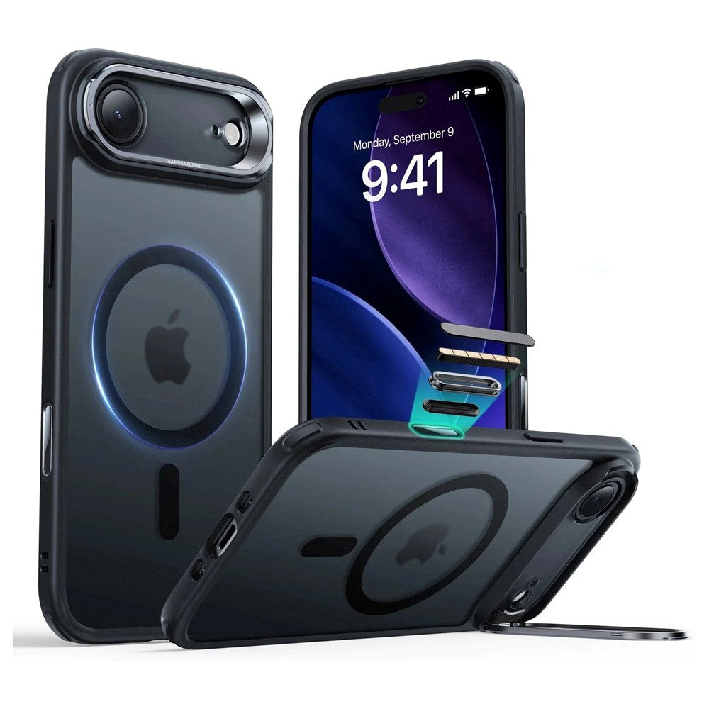 ESR iPhone Air Classic Hybrid Stash Case med Kickstand - MagSafe Kompatibel - Matt Svart