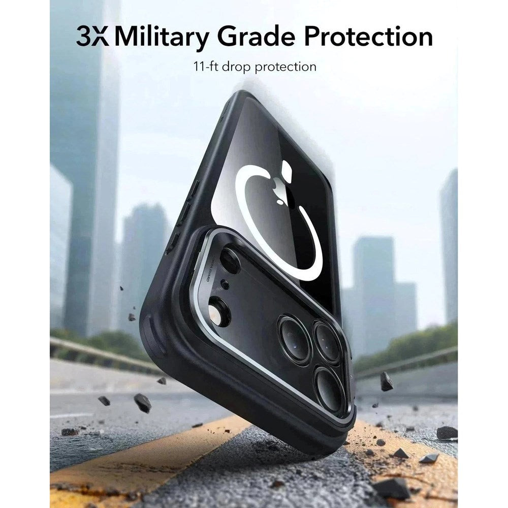 ESR iPhone 17 Pro Max Classic Hybrid Stash Case med Kickstand - MagSafe Kompatibel - Genomskinlig / Svart