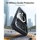 ESR iPhone 17 Pro Max Classic Hybrid Stash Case med Kickstand - MagSafe Kompatibel - Genomskinlig / Svart