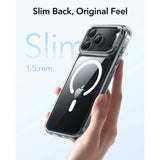 ESR iPhone 17 Pro Classic Hybrid Stash Case med Kickstand - MagSafe Kompatibel - Genomskinlig