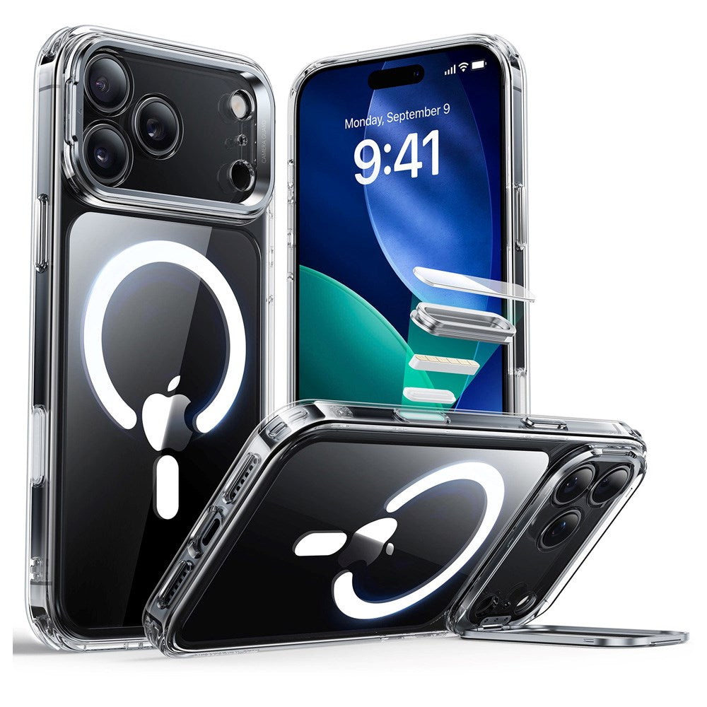 ESR iPhone 17 Pro Classic Hybrid Stash Case med Kickstand - MagSafe Kompatibel - Genomskinlig