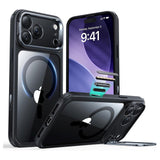 ESR iPhone 17 Pro Classic Hybrid Stash Case med Kickstand - MagSafe Kompatibel - Genomskinlig / Svart