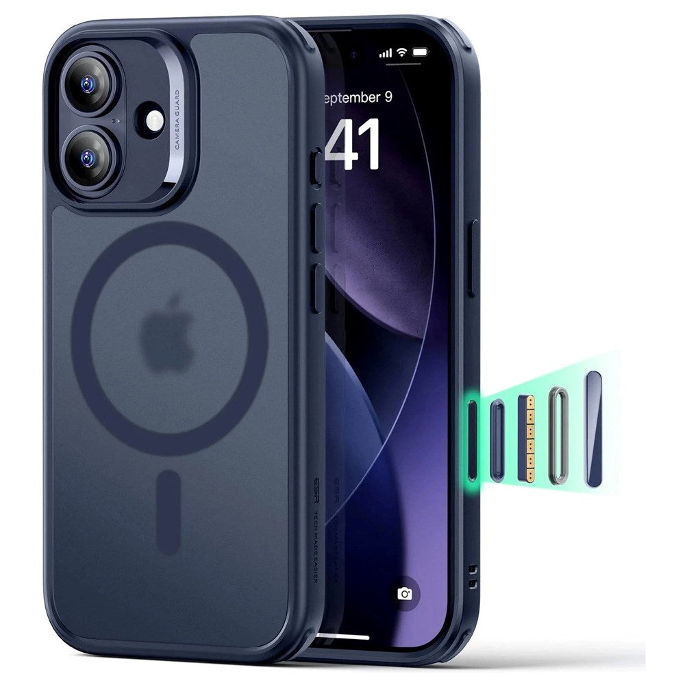 ESR iPhone 17 Classic Hybrid Skal med Kamerakontrollknapp - MagSafe Kompatibel - Matt Blå