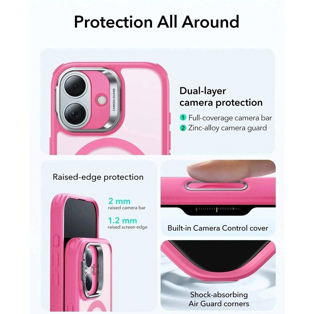 ESR iPhone 17 Classic Hybrid Stash Case med Kickstand - MagSafe Kompatibel - Mattrosa