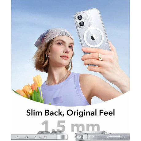 ESR iPhone 17 Classic Hybrid Skal med Kamerakontrollknapp - MagSafe Kompatibel - Gennomskinlig / Glitter