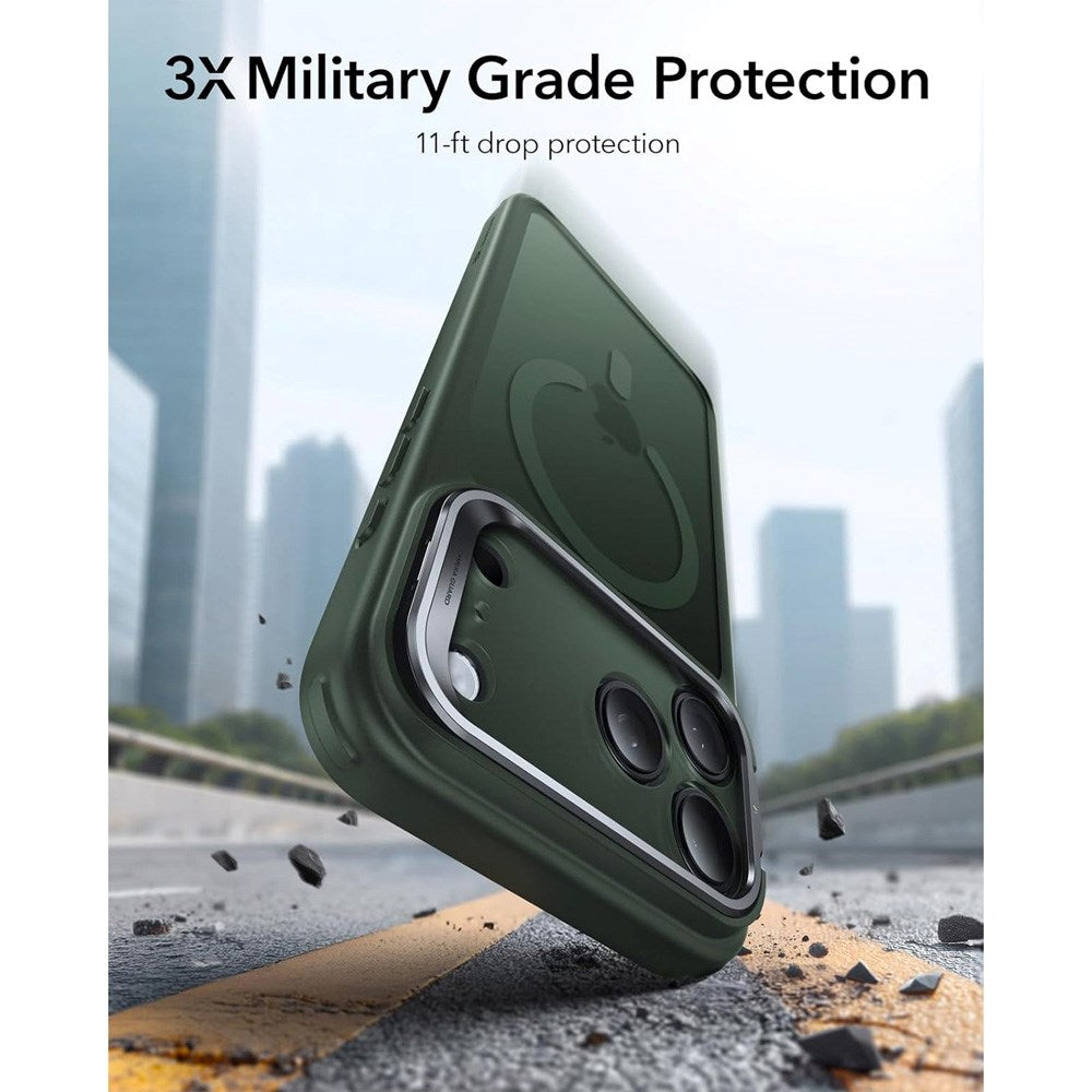ESR iPhone 17 Pro Classic Hybrid Stash Case med Kickstand - MagSafe Kompatibel - Grön